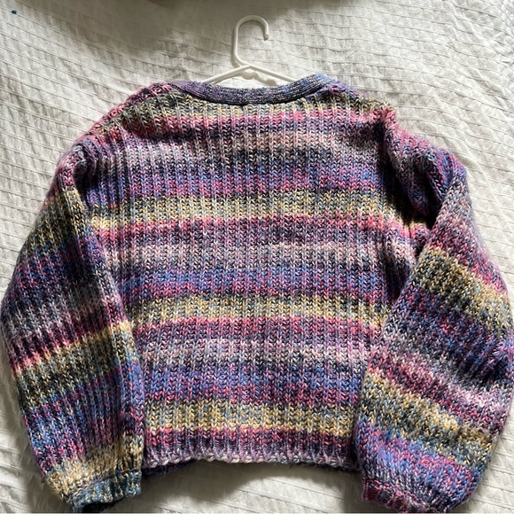 Steve Madden multi colour crocheted button up sweater - Picture 4 of 8